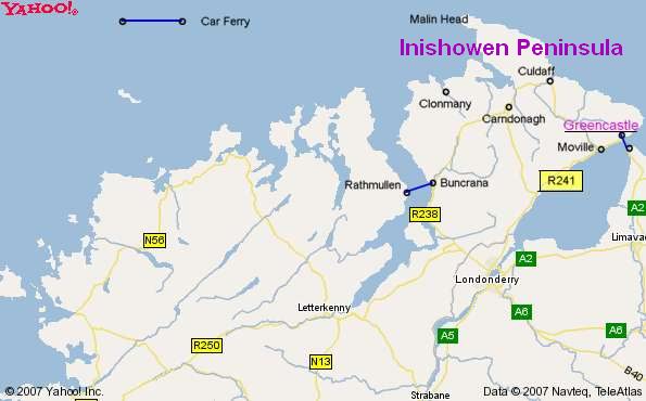 Map of Inishowen and Co. Donegal